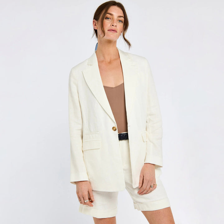 Avonlea Women’s Tailored Linen Jacket, hvid