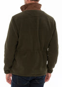 Aylsham Windblock fleece jakke med læderdetaljer, grøn