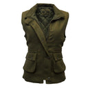 Bayston Ladies Gilet, vest, derby tweed, mørk grøn