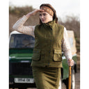 Bayston Ladies Gilet, vest, derby tweed, mørk grøn