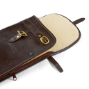 Malton Shotgun Slip zip/flap, saddellæder, dark havana