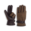 Handske Brookmore, brun, med derby tweed og læder