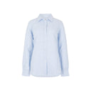 Butterfly Women’s Long Sleeve Linen Shirt, blå/hvid stribet
