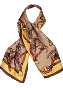 Hold Your Horses Narrow silketørklæde, Toffee&Caramel  (30x100cm)