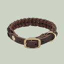 Central Park halsbånd flettet læder, Saddle Brown Gold