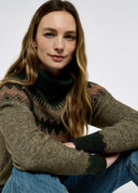 Devlin Ladies Fairisle Sweater, olive multi