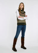 Doyle Ladies Fairisle vest, olive multi