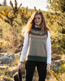 Doyle Ladies Fairisle vest, olive multi