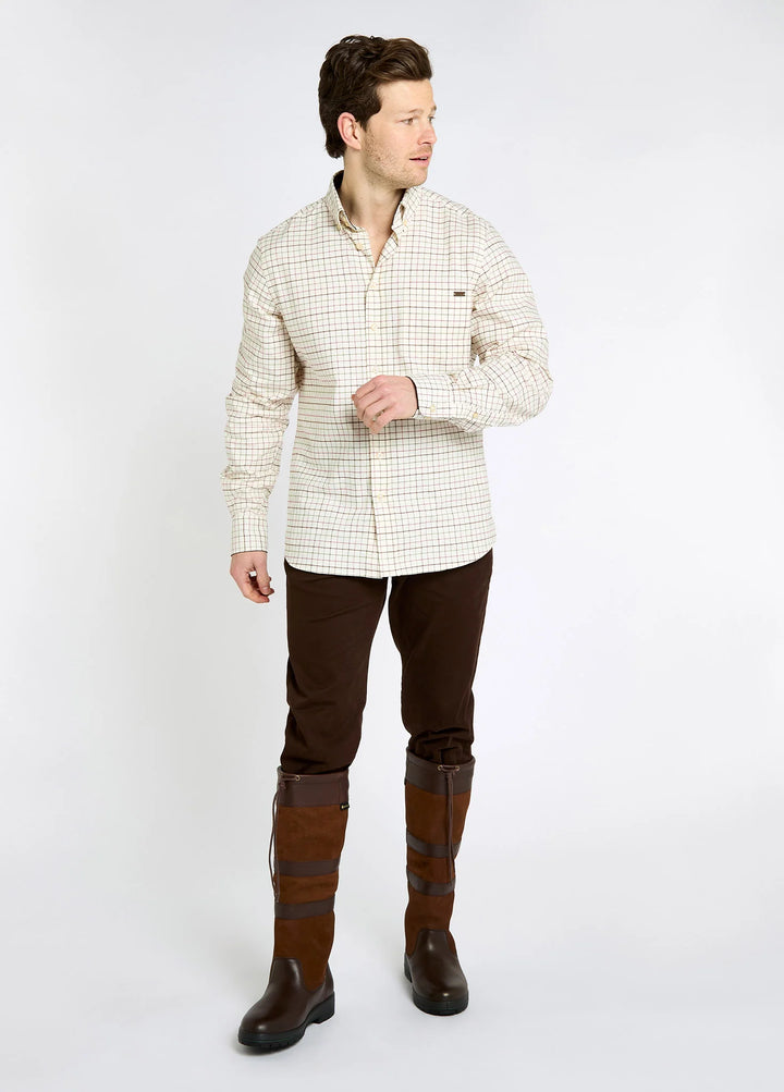 Drumcar Tattersall skjorte, elk brun/rød/grøn tern