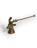 Lyseslukker med hjortehoved, antique gold