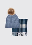 Foley gavesæt tophue/tørklæde, indigo blå