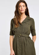 Gaynor Linen Dress kjole, hør, khaki grøn
