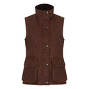 Haxby Ladies Wax Diamond Quilted Gilet vest, kastaniebrun