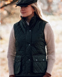 Haxby Ladies Wax Diamond Quilted Gilet vest, olivengrøn