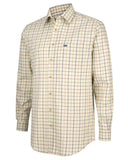 Ambassador Luxury Tattersall skjorte, creme, navy/vinrød