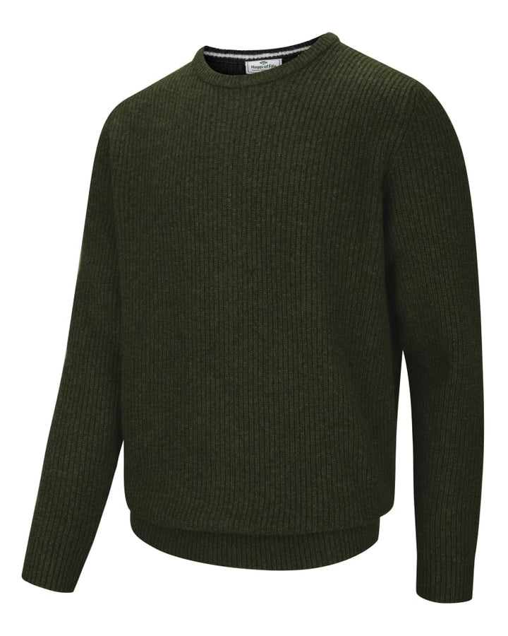 Borders Crew Neck Rib Pullover, loden grøn