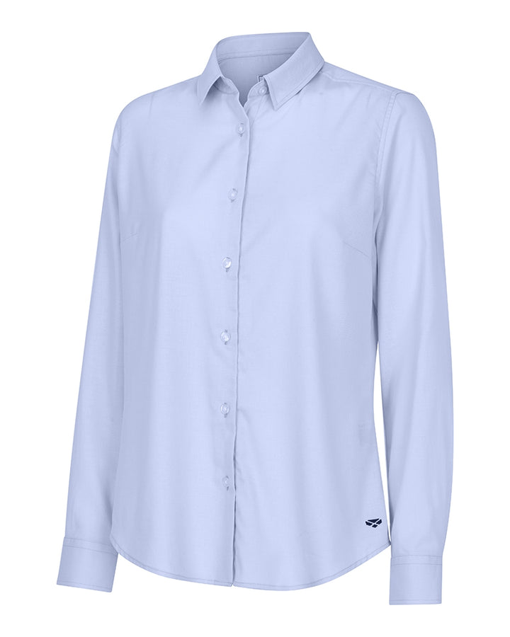 Callie Ladies Twill Check Shirt skjorte, blå ensfarvet