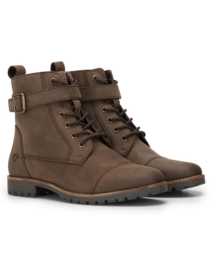 Ladies Bridle Buckle Boot bikerstøvle, brun