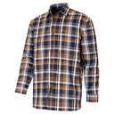 Arran overshirt, microfleeceforet, blå/brun tern