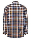 Arran overshirt, microfleeceforet, blå/brun tern