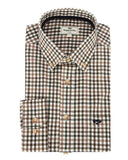 Garvock bomuldstwill skjorte, beige/grøn/cognac