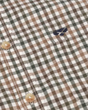 Garvock bomuldstwill skjorte, beige/grøn/cognac