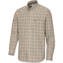 Garvock bomuldstwill skjorte, beige/grøn/cognac