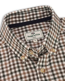 Garvock bomuldstwill skjorte, beige/grøn/cognac