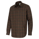 Skjorte Harris grøn ternet twill, herre, bomuld/uld