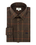 Skjorte Harris grøn ternet twill, herre, bomuld/uld