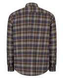 Kirkwall Brushed Flannel Check skjorte, blå/brun tern