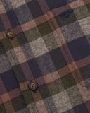 Kirkwall Brushed Flannel Check skjorte, blå/brun tern