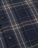 Pitlessie Brushed Flannel Check skjorte, blå/brun/hvid tern