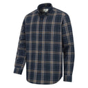 Pitlessie Brushed Flannel Check skjorte, blå/brun/hvid tern
