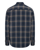 Pitlessie Brushed Flannel Check skjorte, blå/brun/hvid tern