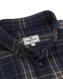 Pitlessie Brushed Flannel Check skjorte, blå/brun/hvid tern