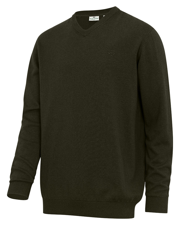 Stirling II pullover, bomuld, v-hals, fern green