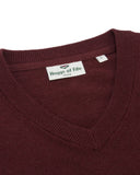 Stirling II pullover, bomuld, v-hals, berry red