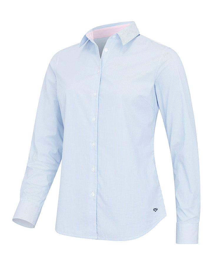 Ingliston Ladies Stretch Stripe Shirt skjorte, blå/hvide striber