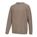 Jedburgh Crew Neck Cable Pullover, uldmix, oatmeal