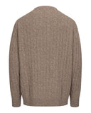Jedburgh Crew Neck Cable Pullover, uldmix, oatmeal