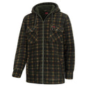 Caithness Hooded Fleece Shacket overshirt, grøn tern