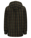 Caithness Hooded Fleece Shacket overshirt, grøn tern
