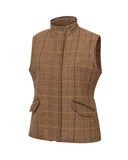 Eden ladies tweed waistcoat vest, bracken/wildberries
