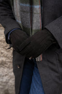 Handske Suede, ruskind, mørk brun