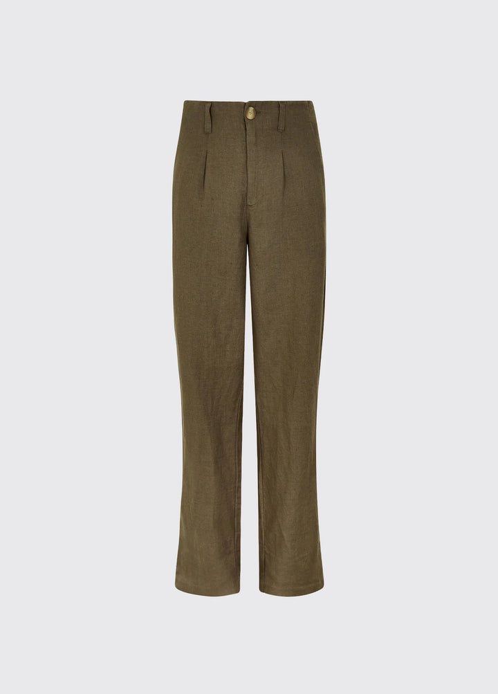 Kelby Women’s Linen Trousers, Khaki