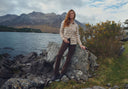 Elderflower, mocha, ladies boot cut fløjlsbukser, babyfløjl m. stretch