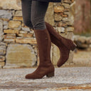 Downpatrick Ladies Knee-high støvle ruskind, Cigar mørkebrun