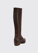 Downpatrick Ladies Knee-high læderstøvle, Old Rum brun