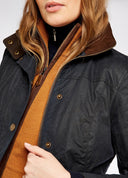 Mountrath, Navy, Ladies Waxed Jacket PRIMALOFT foret